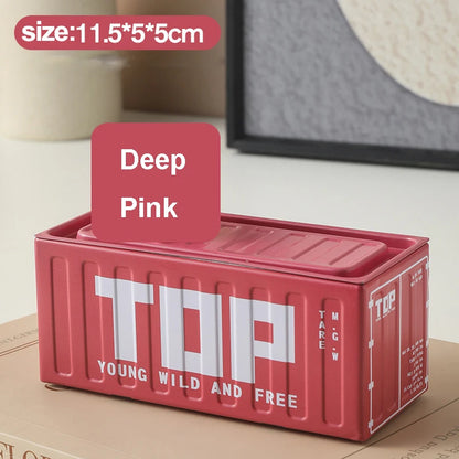 Iron Storage Box Retro Industrial Style Metal Miniature Container Model Decorative Storage Box Creative Model Display Piece