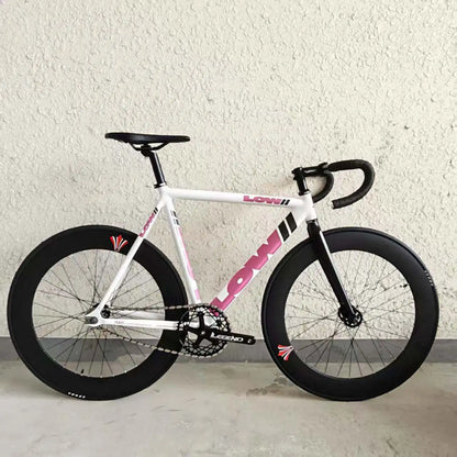 LOW Fixie Bicycle Aluminum Alloy Frame And Front Fork Fixie Bike Fixed Gear Bike 49T Spider Chianwheel 70mm Aluminum Alloy Rim