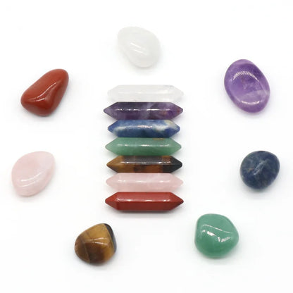 14pcs Seven Chakra Energy Healing Stone Natural Crystal Gemstone Ornaments Gifts