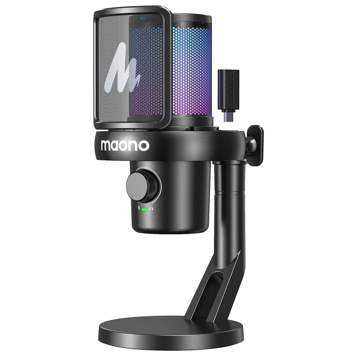 MAONO DM40 Wireless USB Microphone with AI Voice Changer Noise Reduction Condenser Mic for Gaming Streaming PC Laptop Recording