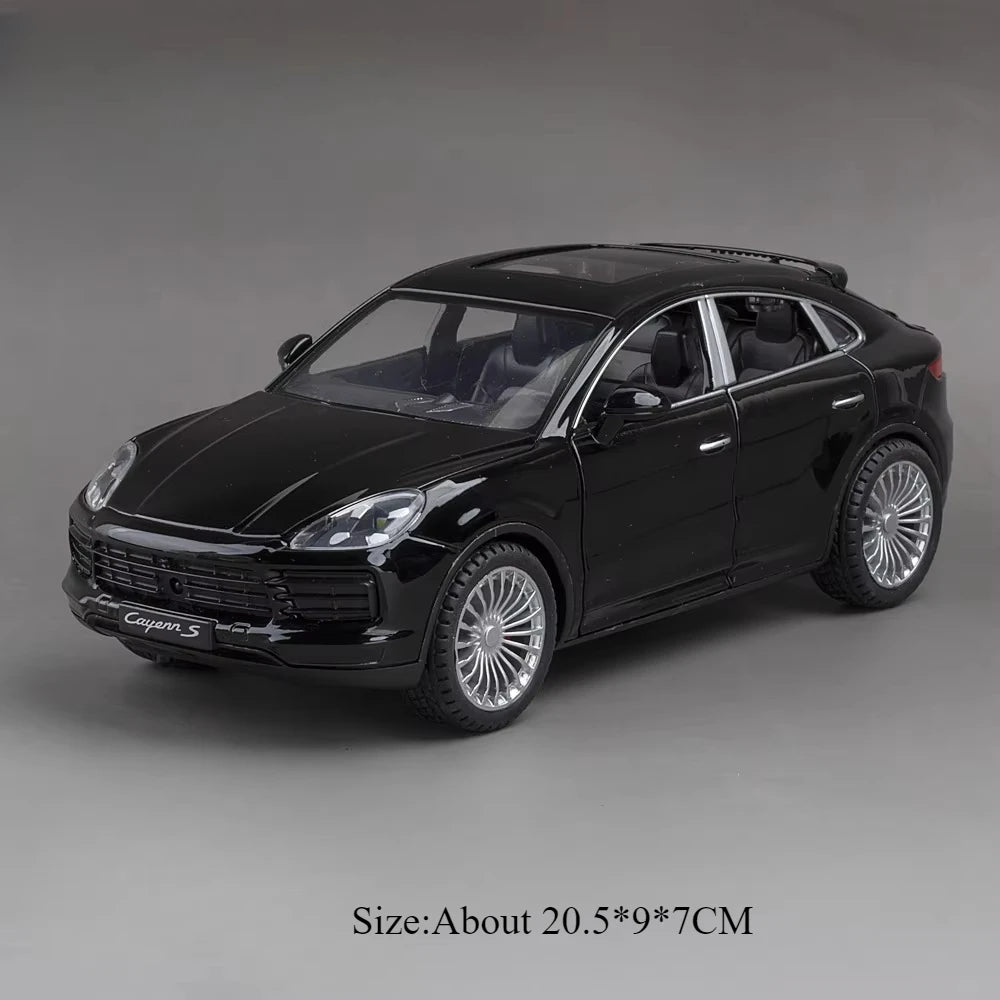 1:24 911 GT3 RSR Cayenne Car Toys Diecast Alloy Model Doors Opened with Sound Light Pull Back Vehices Children's Gift Collection