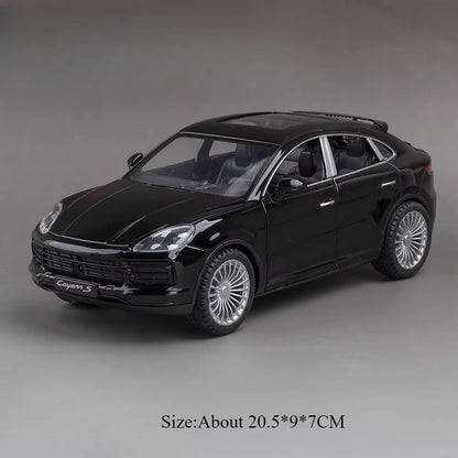 1:24 911 GT3 RSR Cayenne Car Toys Diecast Alloy Model Doors Opened with Sound Light Pull Back Vehices Children's Gift Collection