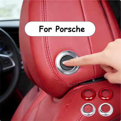 Car Seat Headrest Adjustment Button Loops Circles Frame Decoration Ring Cover Interior Modification For Porsche Macan Cayenne