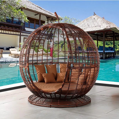 Leisure Lazy Sofa Bird's Nest Chair Rattan Double Rattan Chair Garden Garden Balcony Network Red Creative Furniture Round Chair