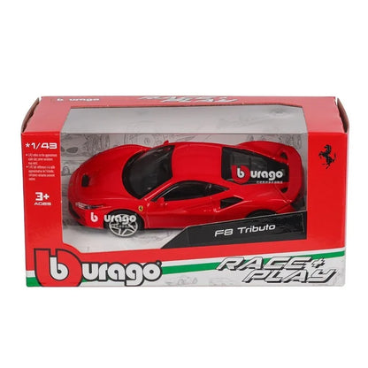 Bburago 1/43 Scale Ferrari F8 Tributo Simulation Sports Car Model Exquisite Desktop Ornament Gift For Boys