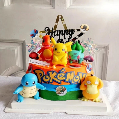 15Pcs/set Pokemon Cake Topper Pikachu Anime Figure Party Happy Birthday Pokemon Cake Decoration Supplies Boy Ornaments Kids Gift