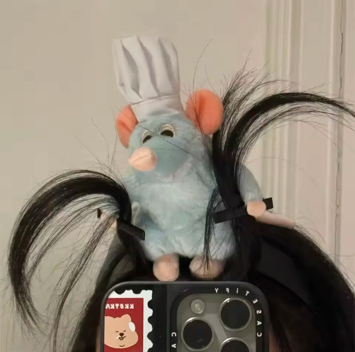 Creative Funny Ratatouille Cartoon Headband Cute Plush Mouse Doll Wide-brimmed Hair Clip Hair Accessories Headwear