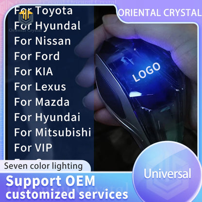 The LED Crystal Shift Knob Is Suitable For Toyota, Kia, Lexus, Mitsubishi, Hyundai, And Universal Crystal Illuminated Gear Heads