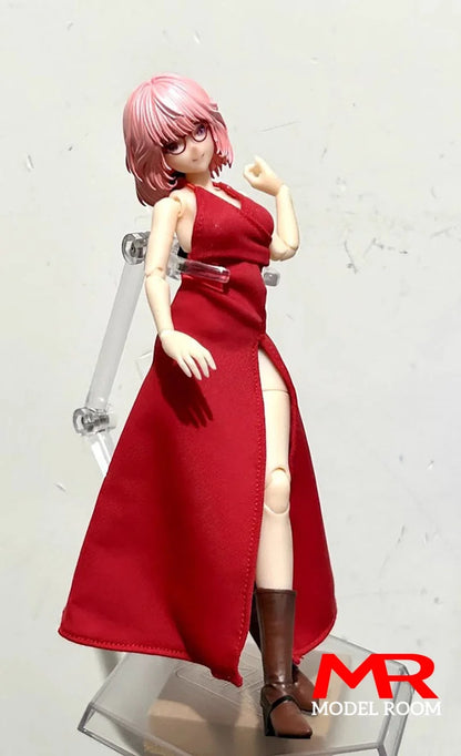 JOA-28 1/6 1/12 Scale Female Deep V High Slit Sexy Evening Dress Model Fit 12'' 6'' Soldier Action Figure Body Dolls