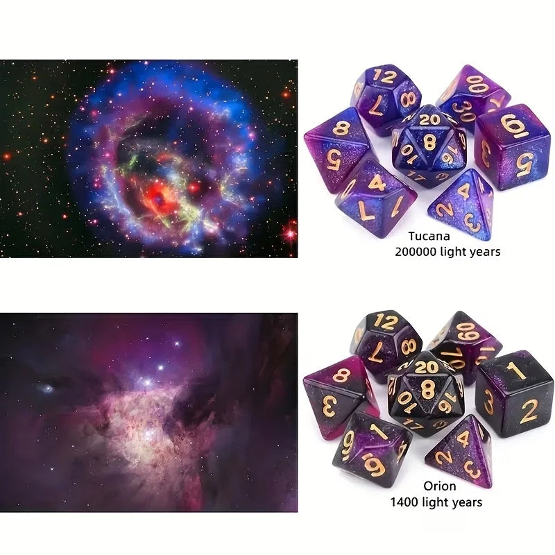 56pcs Galaxy Style DND Dice Set, with Multi Face Dice for D&D RPG MTG Role Playing Table Party Games & DM & Dice Goblin