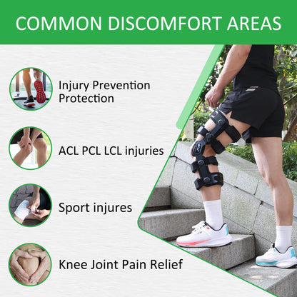 Functional Knee Brace - for ACL/MCL/PCL/Meniscus/Ligament/Sports Injuries, Hinged ROM Orthopedic Knee Orthosis for Men & Women