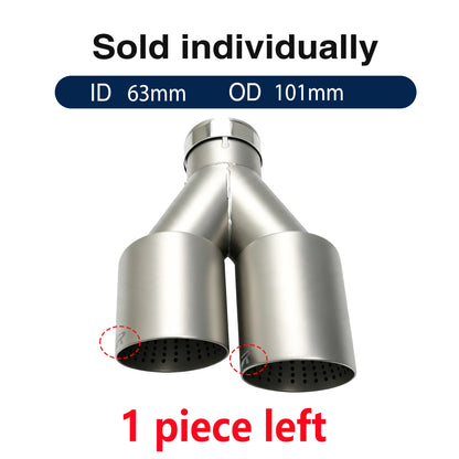 Double Outlet Exhaust Tips Frosted Stainless Steel Car Muffler System Universal Suitable 51mm 60mm 63mm for GTI MK7 Golf7 Nozzle
