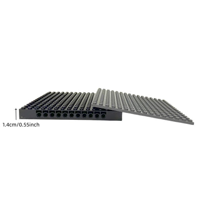 IDEAMOC 3pcs Baseboards and 8pcs Black Pillars Building Blocks DIY Toys 12.6*12.6cm Baseplate Black Pillars Asst