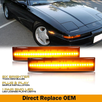 Car Front Amber Rear Red LED Car Bumper Side Marker Indicator Light Fender Flare Light For 1986-1992 Toyota Supra MK3 A70