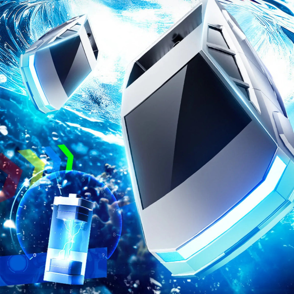 Cyberpunk High-Speed RC Boat 2.4GHz Waterproof Dual Motor Rechargeable Battery for Pools Lakes Boys Kids Adults Birthday Gift
