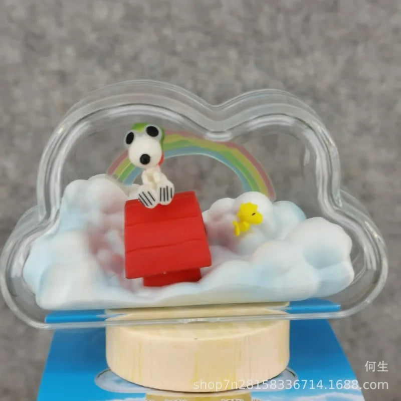 RE-MENT Snoopy Scene Blind Box Toys Bottle Weather Bottle Miniature Spike Andy Anime Figures Doll Model Toys Collect Ornaments