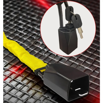 Universal Anti Theft Protection Device Car Steering Wheel Lock with Seat Belt Socket Steel Rope for Truck SUV Van RV with Keys