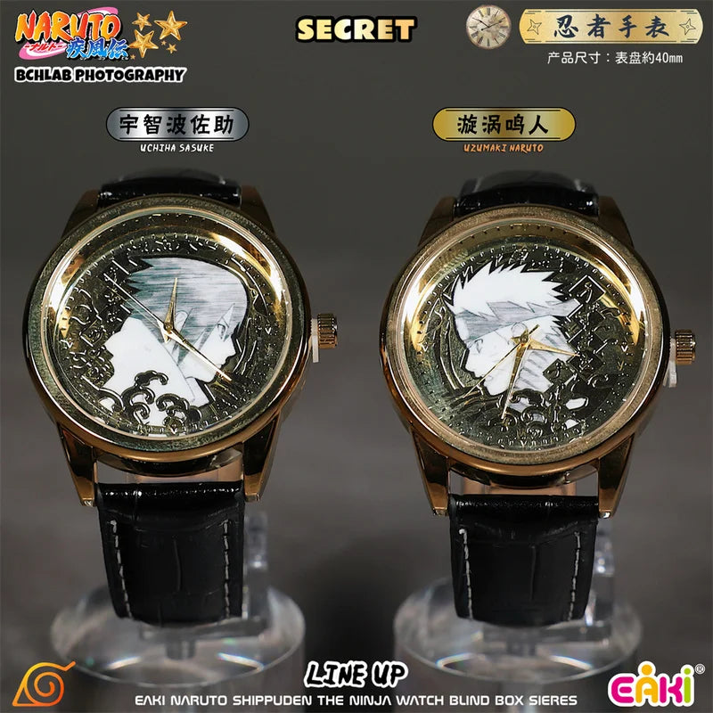 EAKI Hot Original In Stock Naruto Shippuden Kakashi Sasuke Madara Watch Blind Box Anime Figure Trendy Watch Toys Boys Gifts