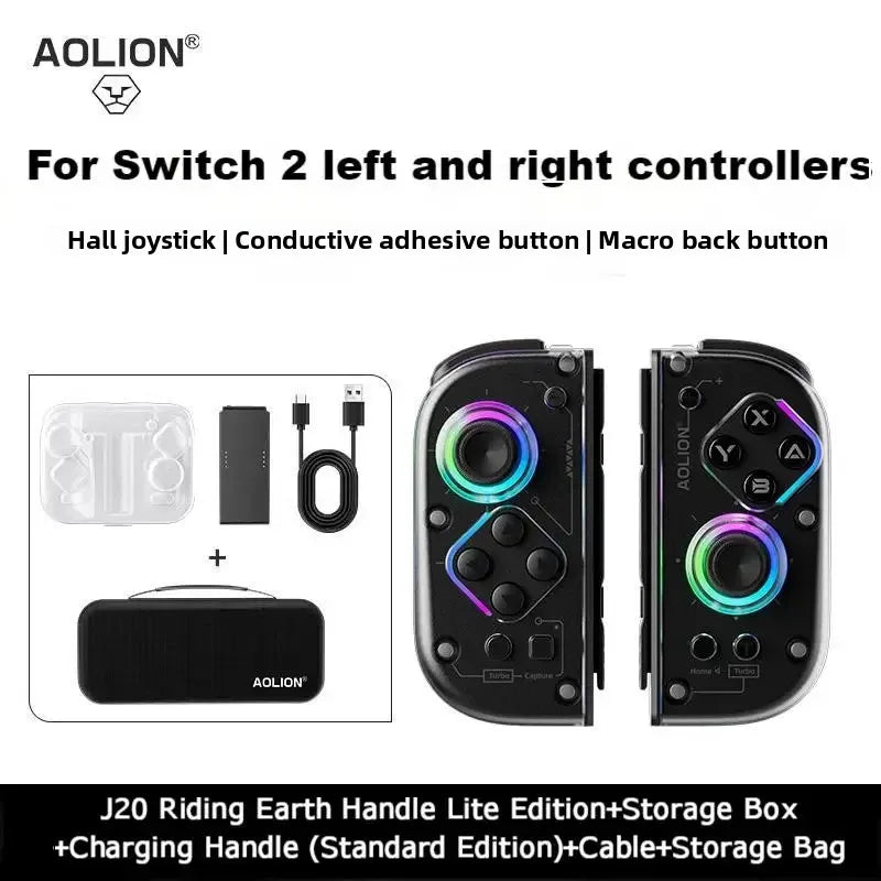 Retro Console Left And Right Aolion J20 Joy-Con Wireless Bluetooth Gamepad for Switch 2/1 PC iOS with Sensory Back Key