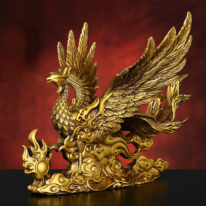 Full Copper Phoenix Ornament Living Room Housewarming Decorations