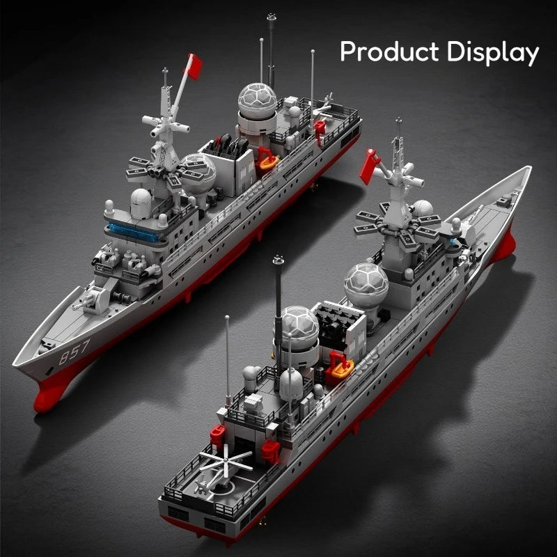 SEMBO Building Blocks New Generation Electronic Reconnaissance Ship Building Blocks Toy Model Domestic Military Male Gift 208159