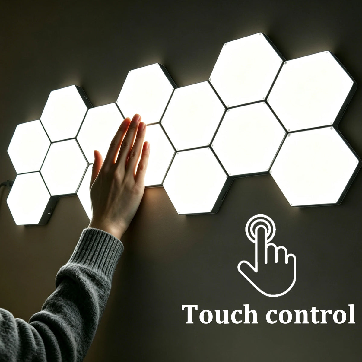 Touch Hexagon Panel Lights DIY Assembleable Honeycomb Night Light for Game Room Home Bedroom Decoration Christmas Birthday Gift