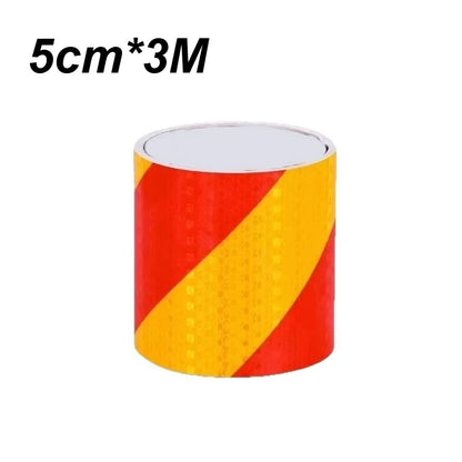 1 Roll Shining Reflective Safety Warning Tape Self Adhesive Twill Pattern Car Warning Markings for Enhanced Visibility