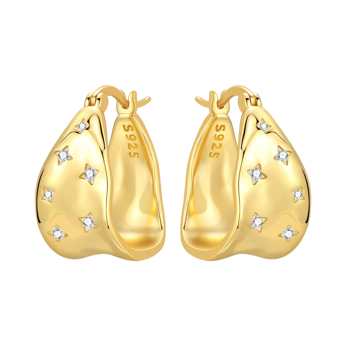 Original 925 Sterling Silver Planet Starlight Earrings Fashion 18K Gold Hoop Earring for Women Piercing Jewelry Aretes Gifts