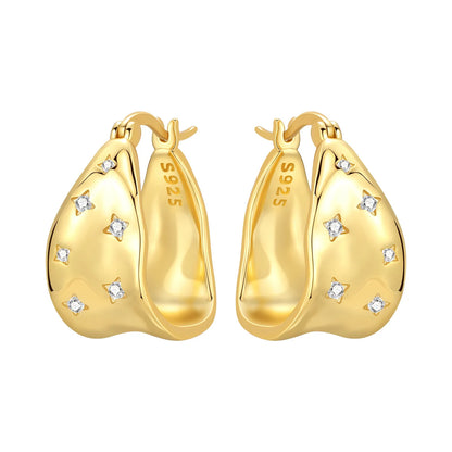 Original 925 Sterling Silver Planet Starlight Earrings Fashion 18K Gold Hoop Earring for Women Piercing Jewelry Aretes Gifts