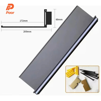 50-150cm Led Wall Shelf Mounted Storage,Shelves With Led Light Holder Minimalism Decoration, Alluminium Bookcase Wall Shelf