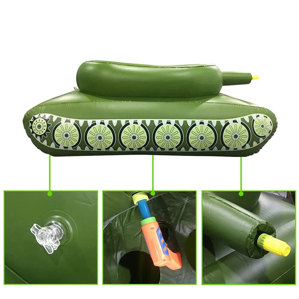 Big Size Summer Giant Tank With Watergun Inflatable  Games Adults Seats Toys Floating Truck Pool Floats Water Spray Beach Party