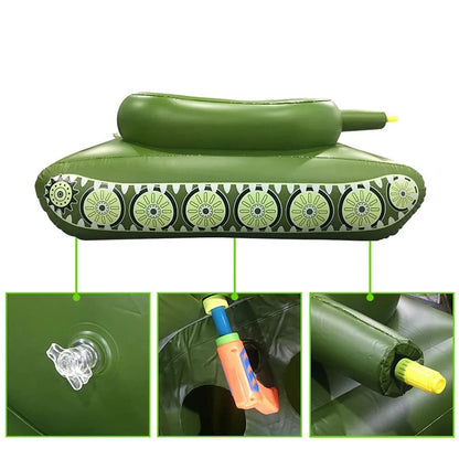 Big Size Summer Giant Tank With Watergun Inflatable  Games Adults Seats Toys Floating Truck Pool Floats Water Spray Beach Party