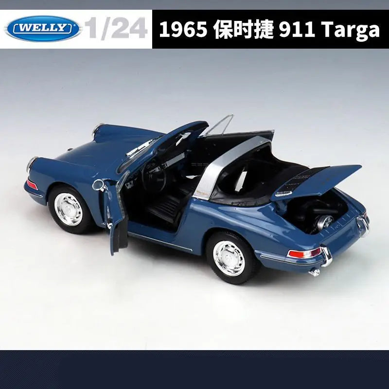 WELLY 1:24 1965 Porsche 911 Targe Coupe Alloy Classic Sports Car Model Diecast Metal Vintage Racing Vehicles Car Model Kids Gift