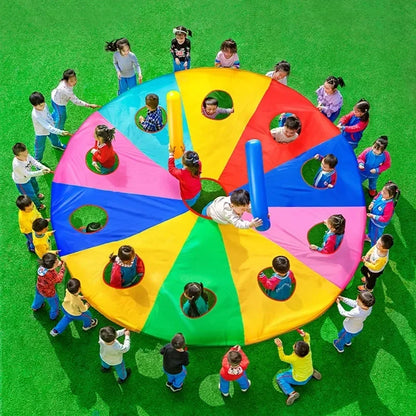 Rainbow Parachute Knock Gopher Multiplayer Interactive Hide Seek Outdoor Children Group Game Leisure Party Toy Gift Adults kids