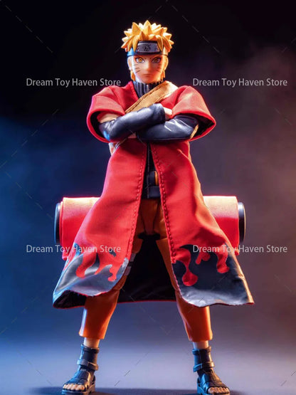 SHF 1/12 Scale Soldier Cloak Naruto Uzumaki Gown Sasuke Uchiha Jacket Ninja Martial Arts Uniform For 6Inch Action Figure Dolls