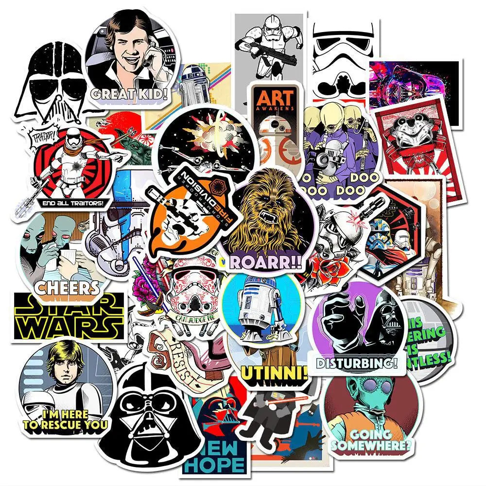 Star Wars 50 PCS Cartoon Sticker DIY Diary Laptop Luggage Skateboard Graffiti Decals Fun for Kid Toys BirthdayGift