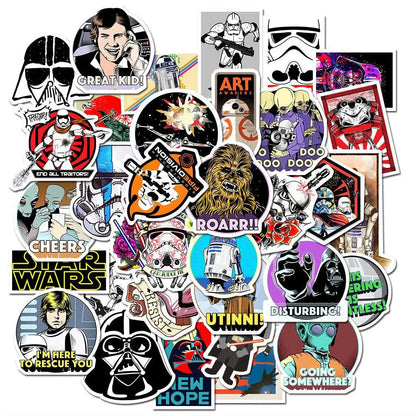 Star Wars 50 PCS Cartoon Sticker DIY Diary Laptop Luggage Skateboard Graffiti Decals Fun for Kid Toys BirthdayGift