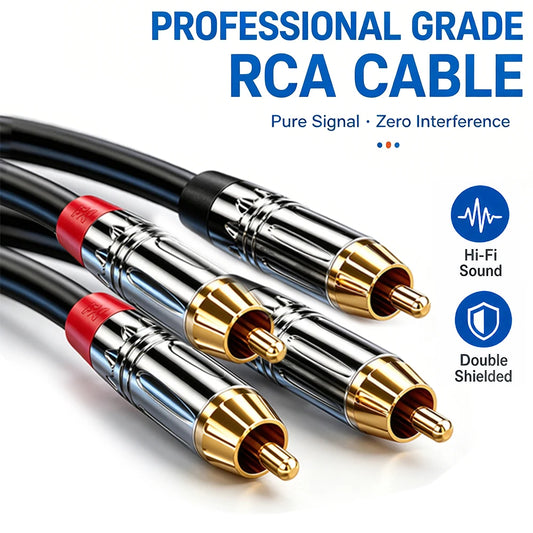 2RCA To 2RCA  Audio Cable 3M 5M 10M 20M 30M HIFI RCA High Fidelity Interconnect Cord for TV DVD DAC Amplifier