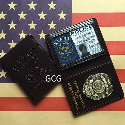 Resident Evil Leon Chris Jill Ada Rebecca Metal Badge ID S.T.A.R.S. Police Badge Case With Customizable Cosplay Accessories