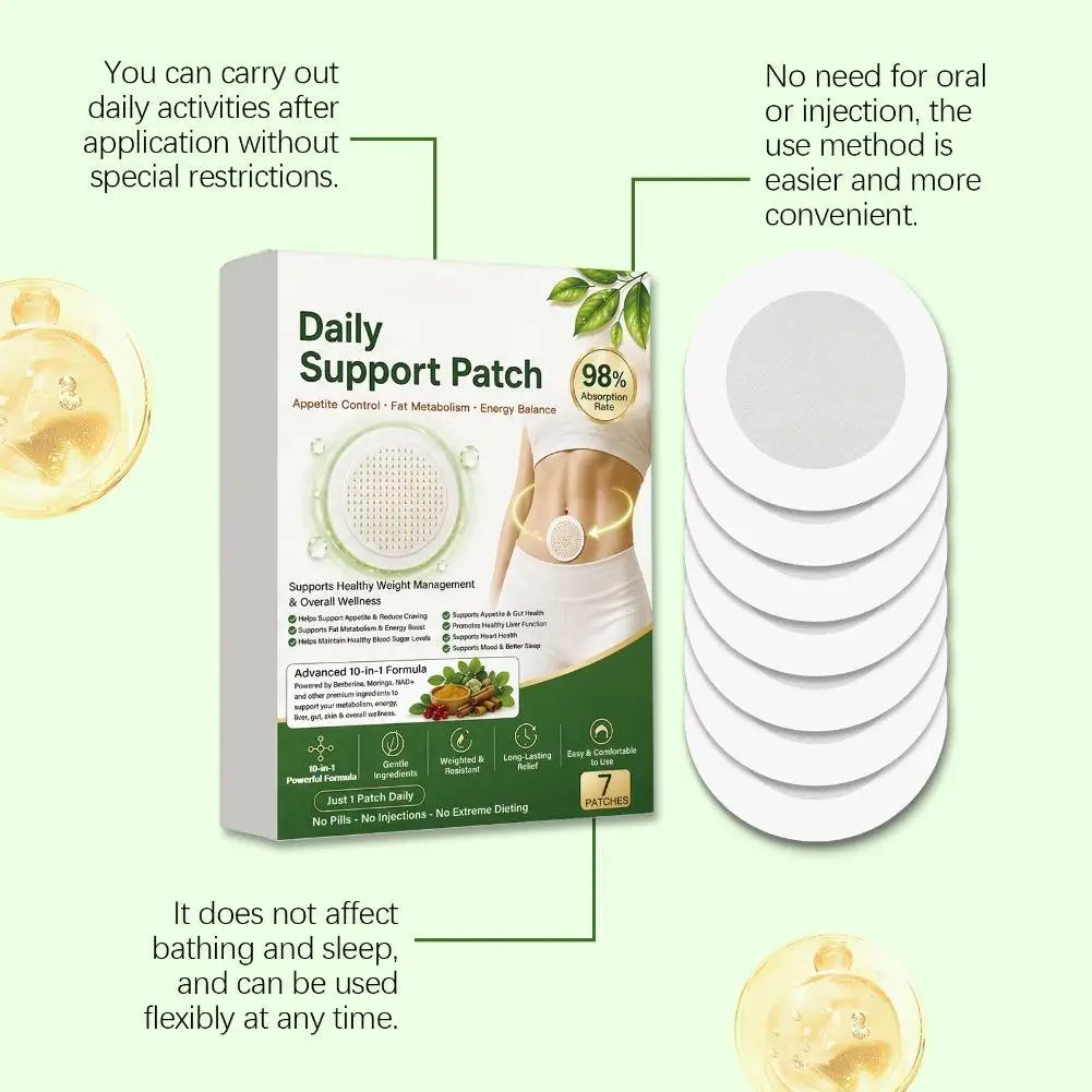 Berberine X NAD+ Weight Management Assistance Patch Weight Loss Slimming Belly Fat Burner Detox Sticker Nano Microneedle Patch