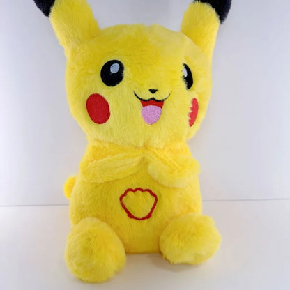 2026 Hot Anime Pok é mon Pikachu Plush Toys Breath Child Peluche Soothes Toy Sleeping Companion Music Pikachu Plush Kids Gifts