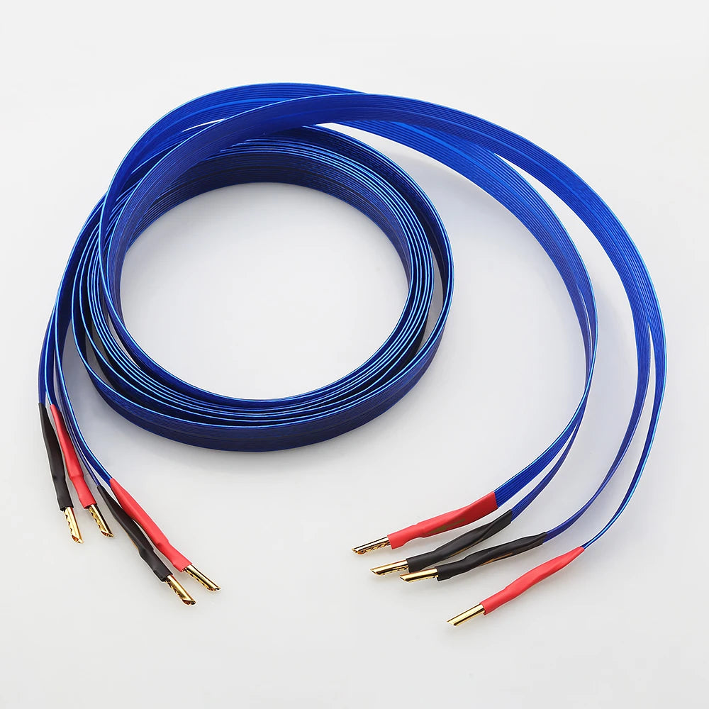 Blue Heaven speaker cable Silver-plated OFC loudspeaker wire Flat hifi audio cable audiophile cable for Amplifier DVD CD