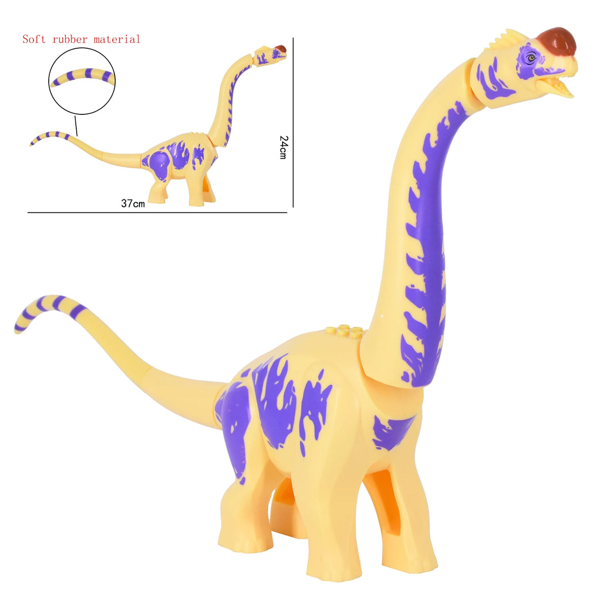 Jurassic Dinosaurs Spinosaurus Large Brick Toy Joints Open Mouth 7 Color Designs, Collectible Decor DIY Puzzle Assembly Gift