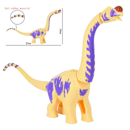Jurassic Dinosaurs Spinosaurus Large Brick Toy Joints Open Mouth 7 Color Designs, Collectible Decor DIY Puzzle Assembly Gift