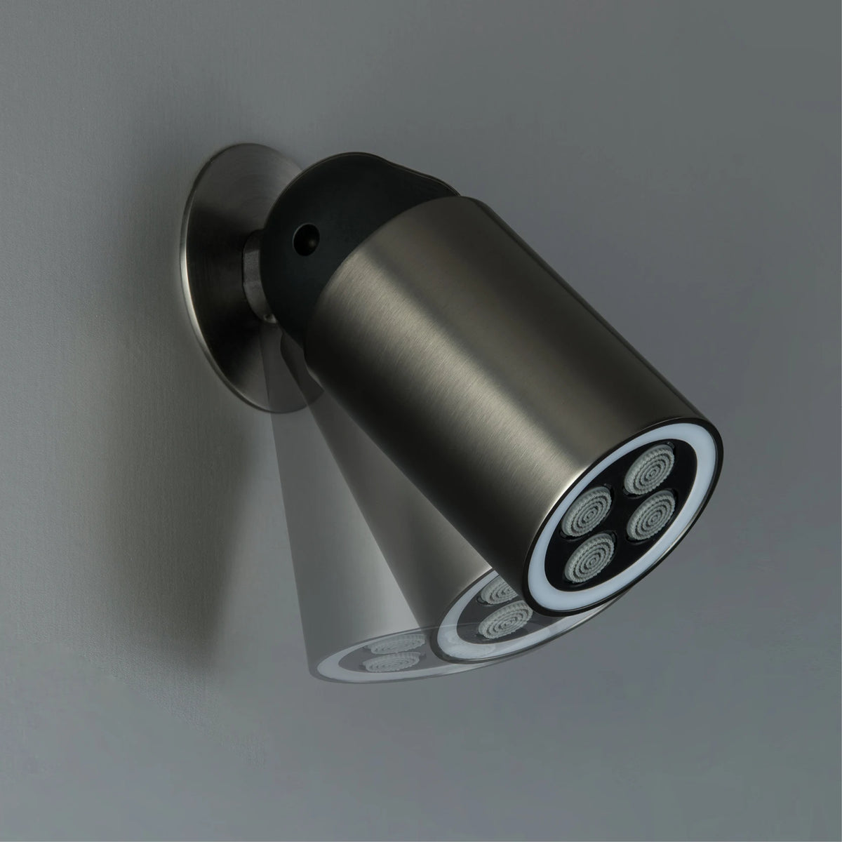 Aitana Minimalist Black Brass Wall-Mounted Bathroom Shower System with LED Light Rainfall Head 2 Functions of Hot And Cold Water