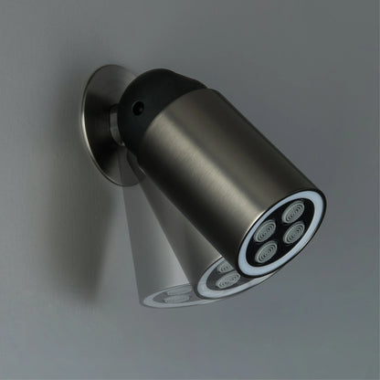 Aitana Minimalist Black Brass Wall-Mounted Bathroom Shower System with LED Light Rainfall Head 2 Functions of Hot And Cold Water