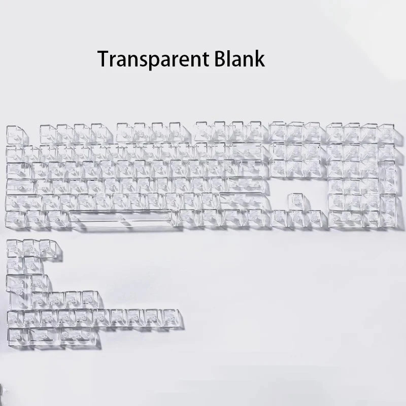 Crystal Transparent Cherry Profile Keycaps For Mechanical Gaming Keyboard ISO Enter PC Key Caps Side Carving Backlit RGB Keycap