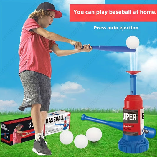 5pcs Kids Baseball Set, 1 Adjustable Bat & 1 Ball Launcher with 3 Balls,Family Travel Game, Perfect for Thanksgiving/Christmas