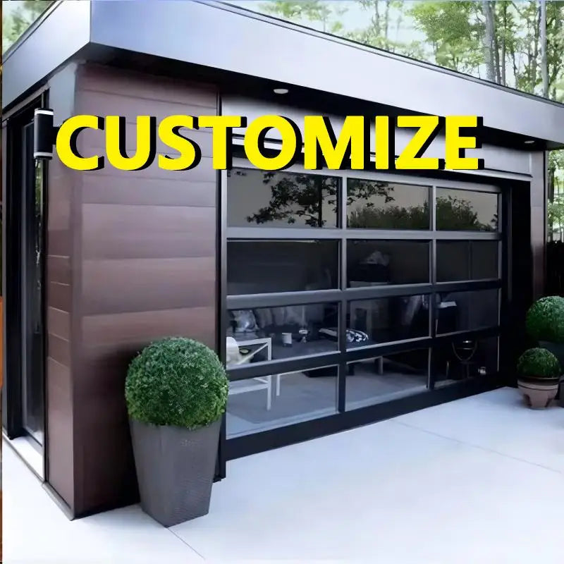 Custom Size Aluminum Sectional Garage Door Remote Control Automatic Lift Overhead Roll Up Door for Suburban Home Villa Entry
