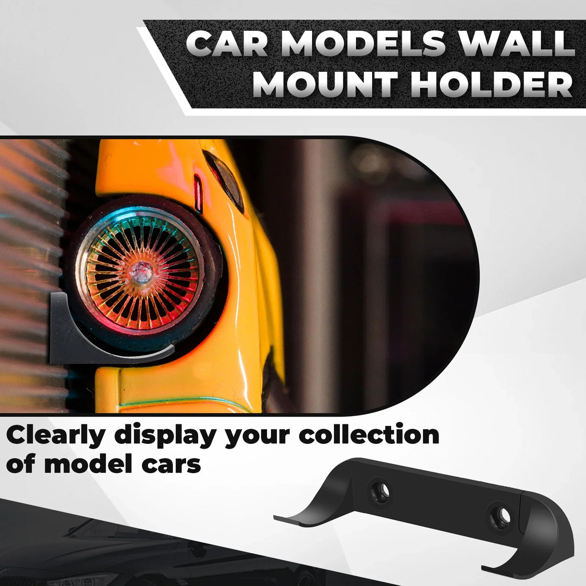 12/20Pcs Mount Firm Display Cars by Wheels on Wall Hanging Cars Display Rack Space-Saving Car Model Holder for Lego Car Models